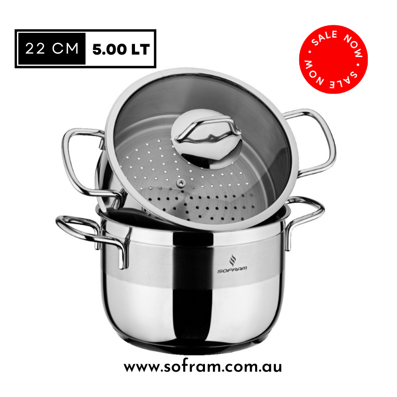 Sofram - Soft Steamer Pot 22 cm 5.00 Lt - S/Steel