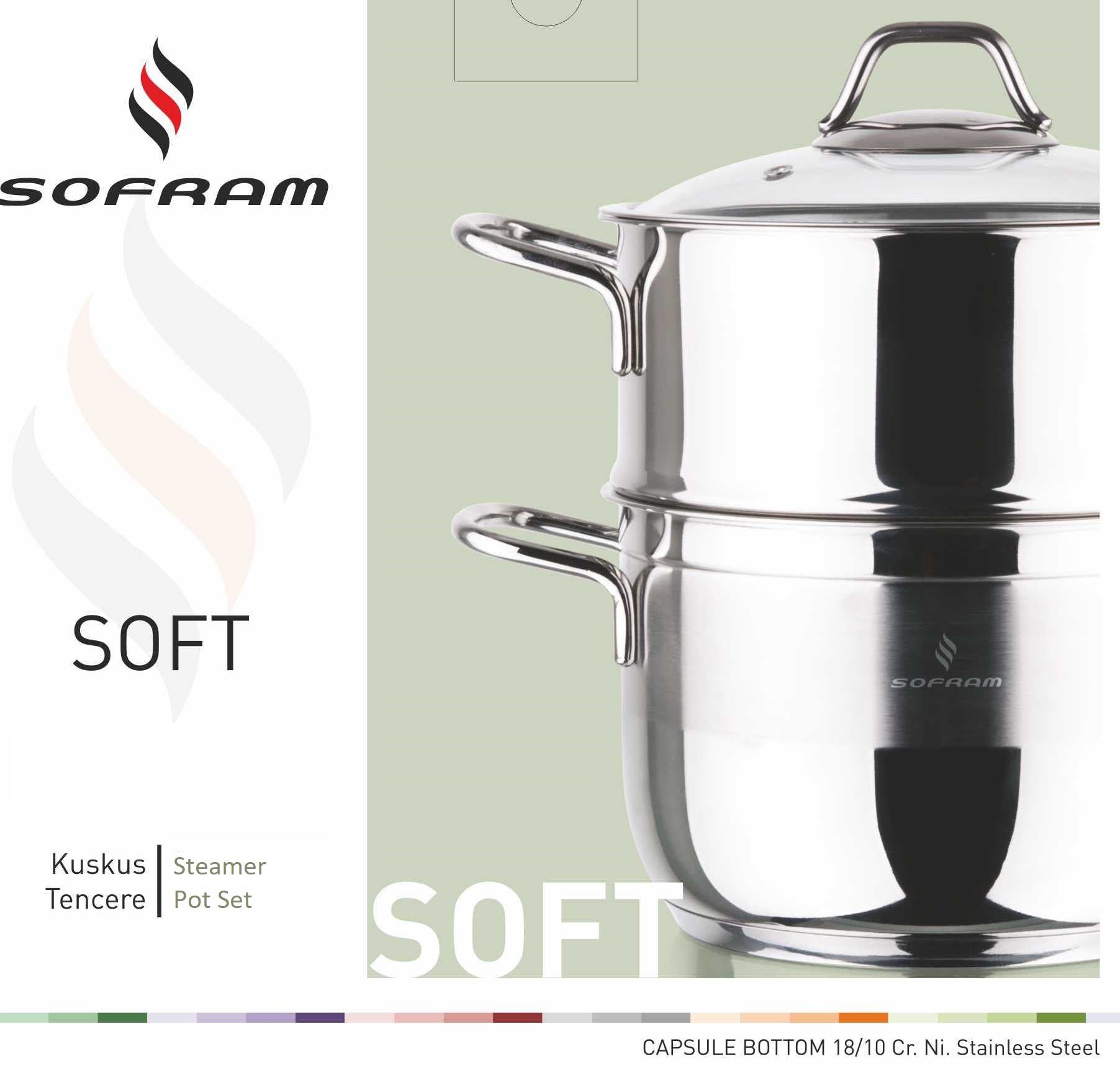 Sofram - Soft Steamer Pot 22 cm 5.00 Lt - S/Steel