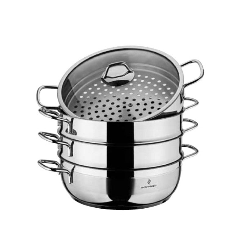 Sofram Soft 28 cm Steamer Pot 5 pcs - Ravioli S/Steel