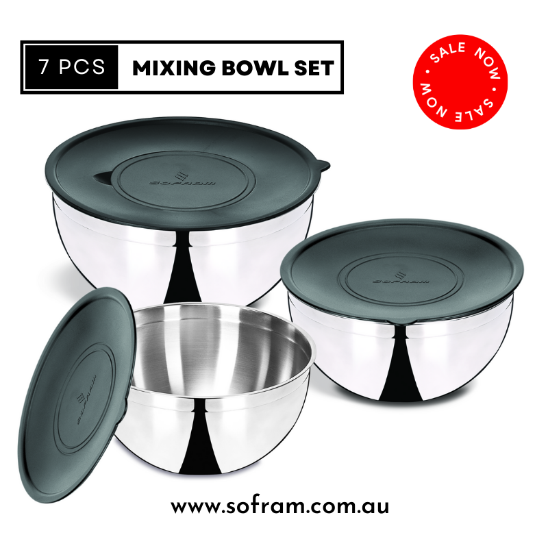 Sofram Mixing and Storage Bowl Set 7 pcs with Splash Proof Lid