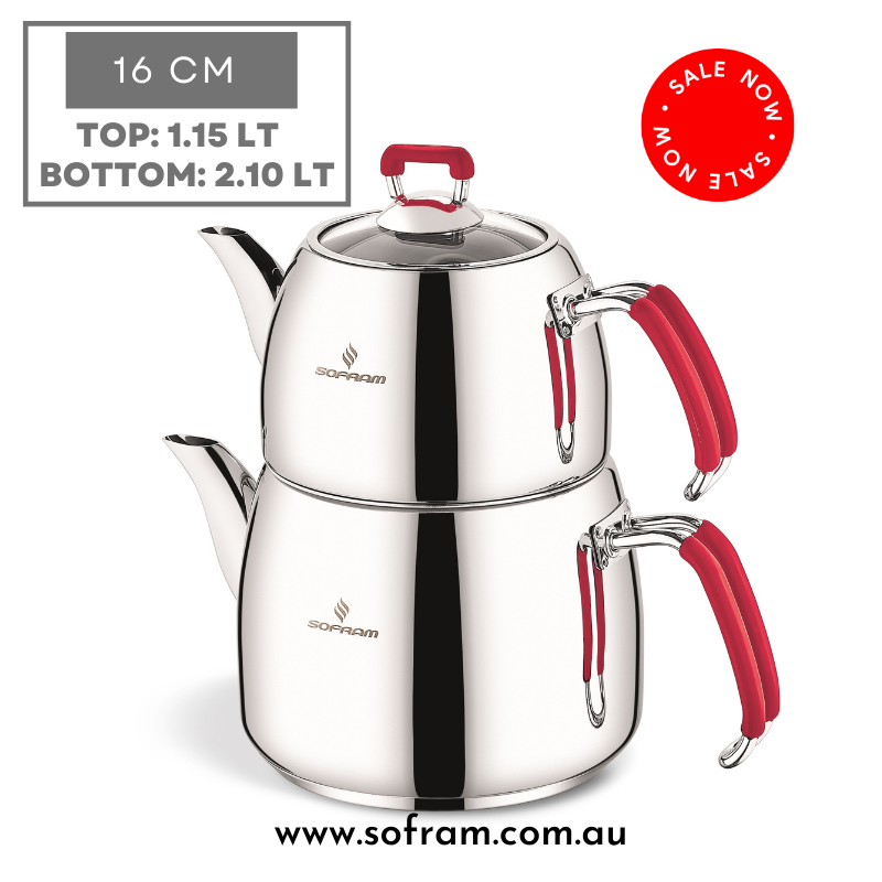 Sofram Mars Tea Pot 16 No Medium Red (4 pcs) - S/Steel