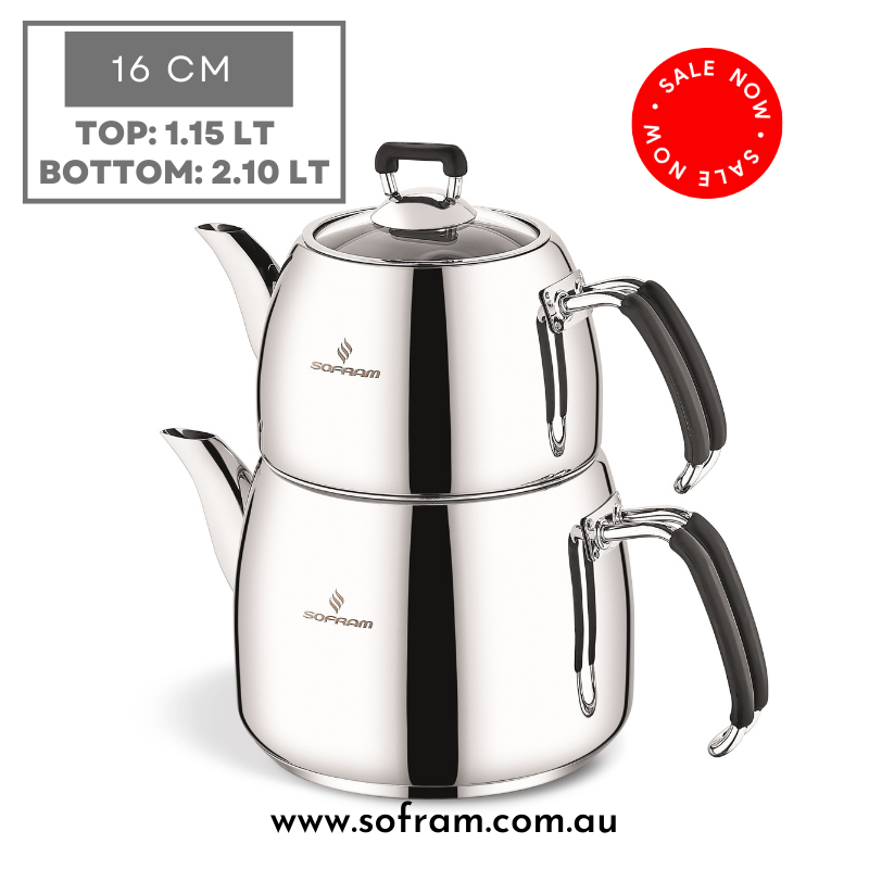 Sofram Mars Tea Pot 16 No Medium Black (4 pcs) - S/Steel