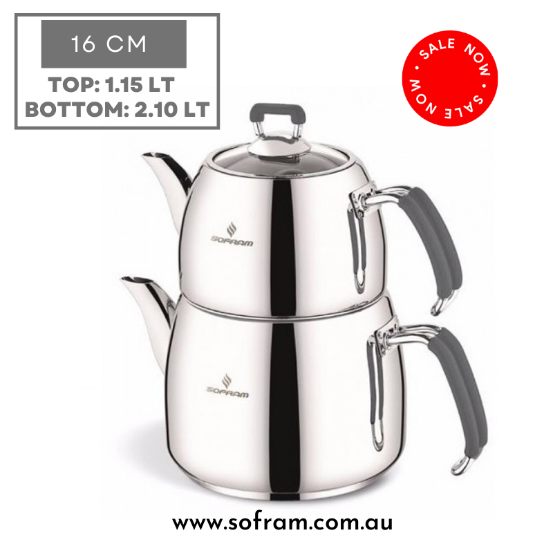 Sofram Mars Tea Pot 16 No Medium Gray (4 pcs) - S/Steel