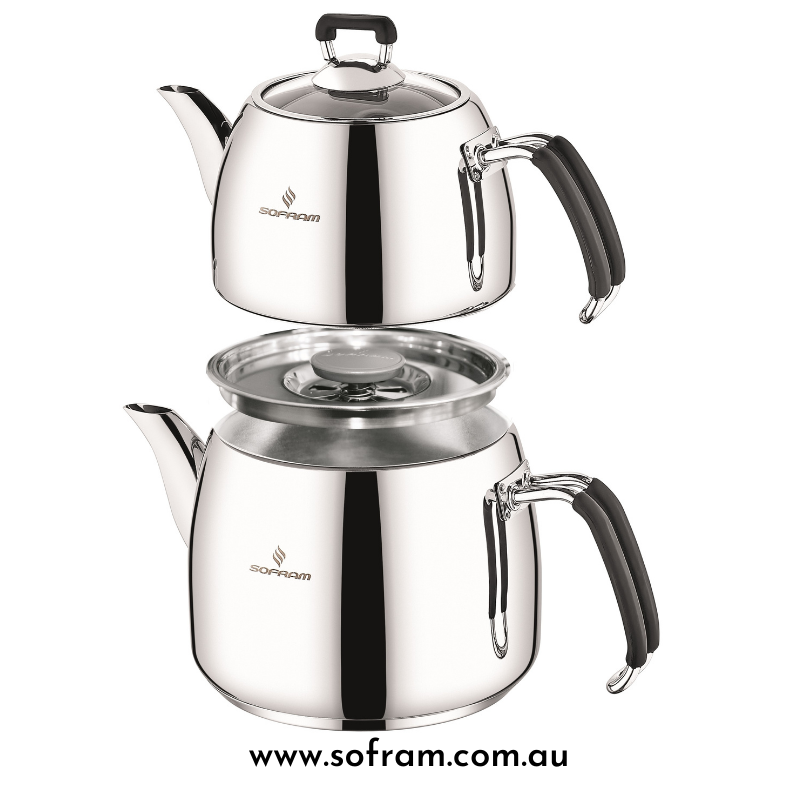 Sofram Mars Tea Pot 16 No Medium Black (4 pcs) - S/Steel