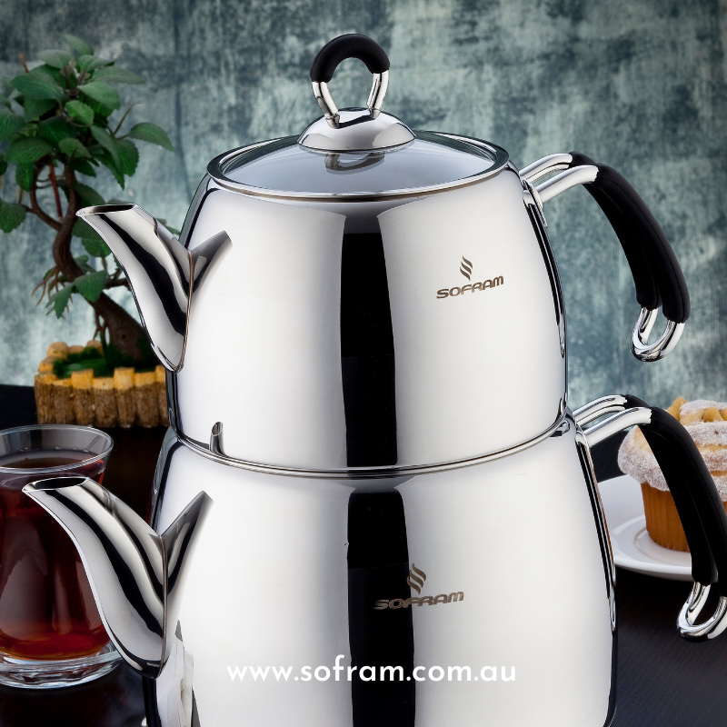 Sofram Mars Tea Pot 18 No Family Black (4 pcs) - S/Steel