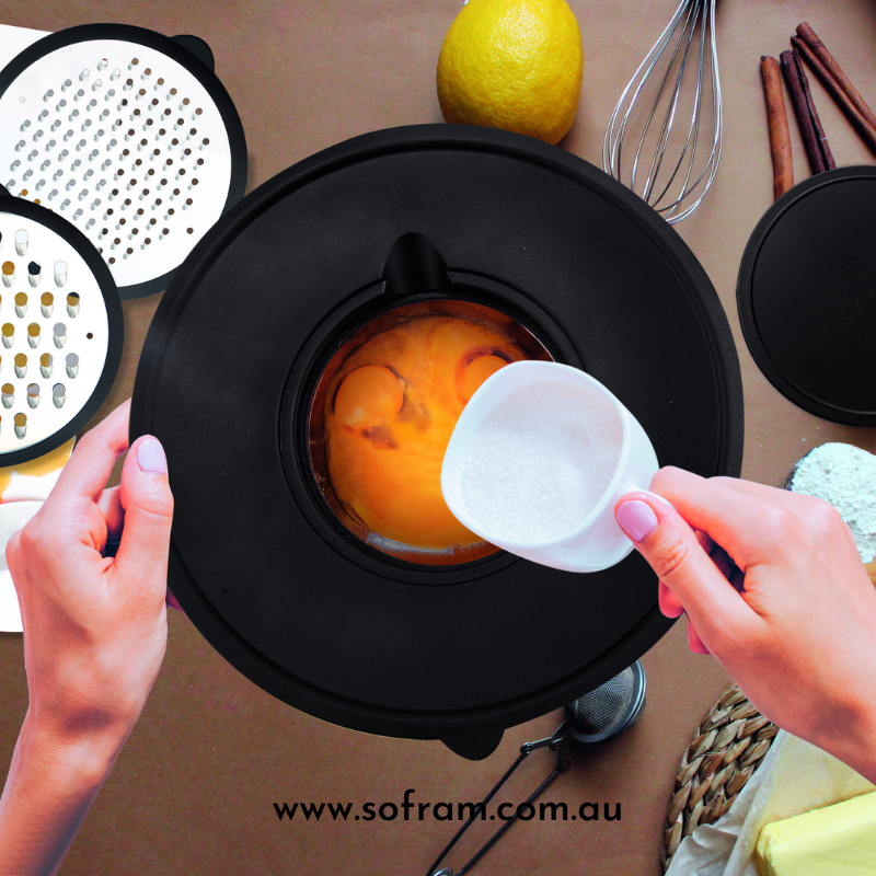 Sofram Mixing Bowl 5 pcs with Splash Proof Lid + Grater