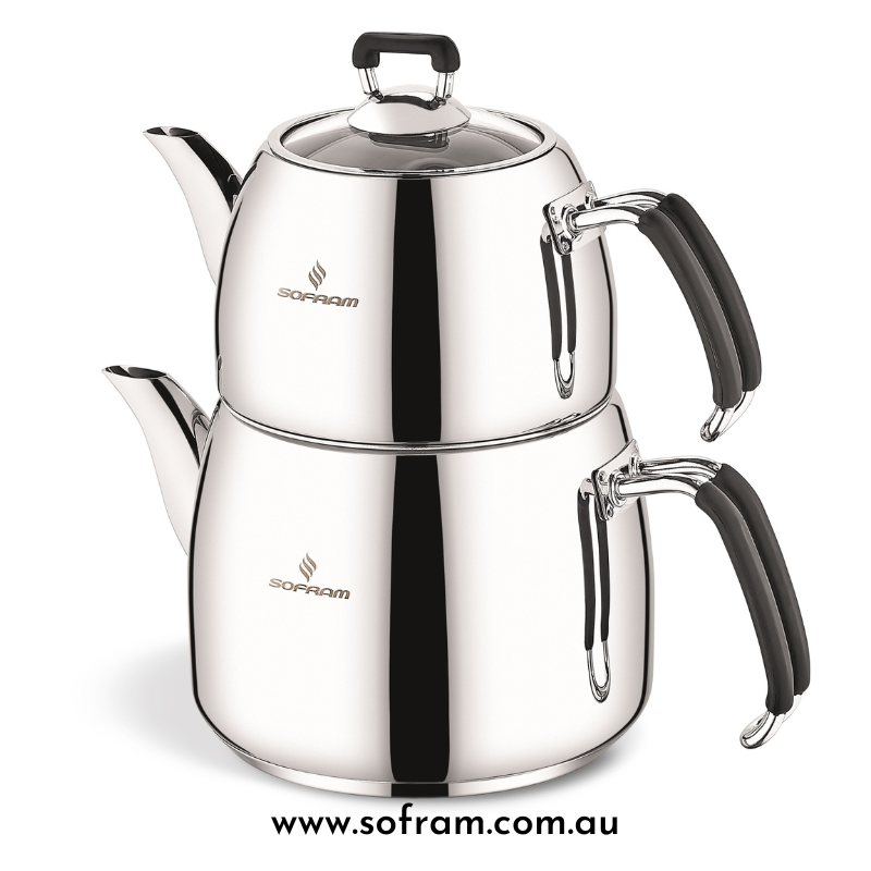 Sofram Mars Tea Pot 16 No Medium Black (4 pcs) - S/Steel