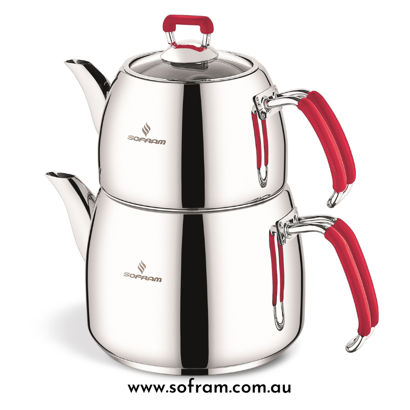 Sofram Mars Tea Pot 16 No Medium Red (4 pcs) - S/Steel