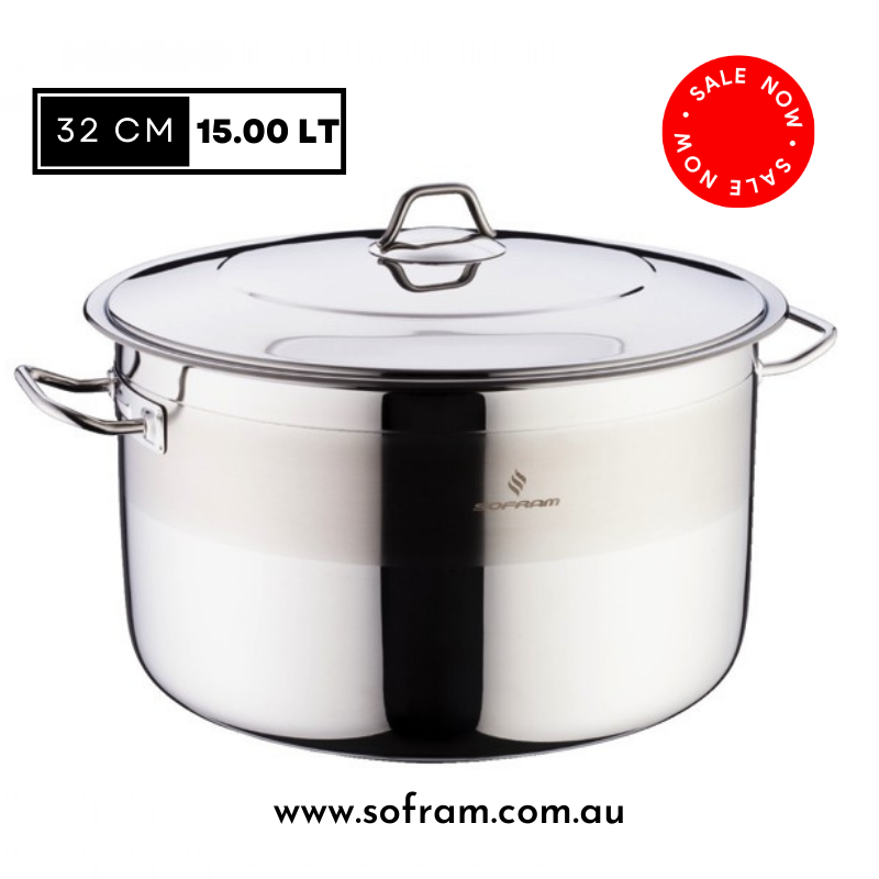 Sofram - Grand Deep Casserole Pots 32 cm 15.00 Lt - S/Steel