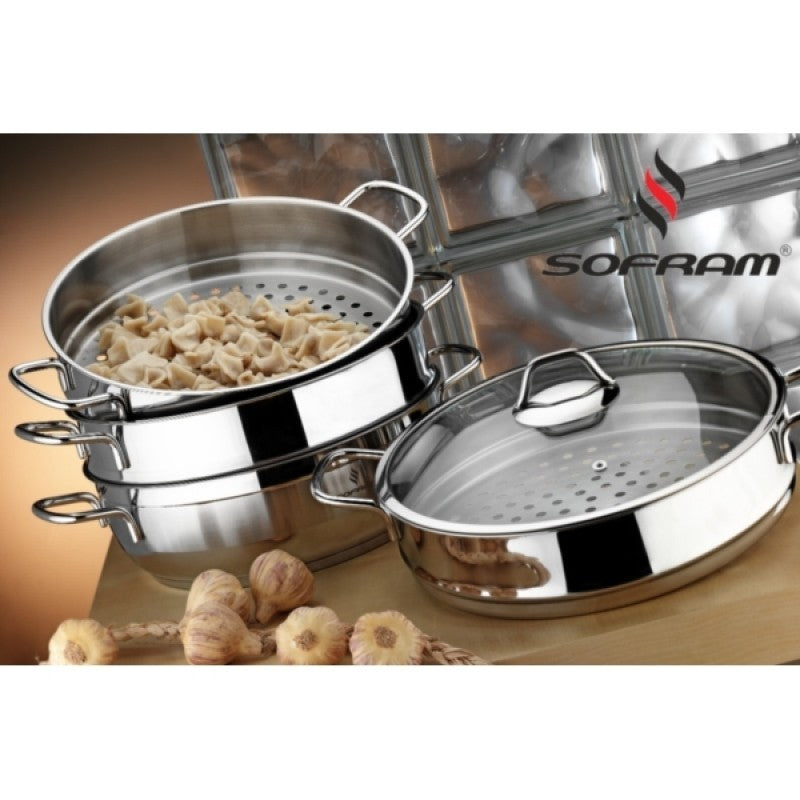 Sofram Soft 28 cm Steamer Pot 5 pcs  - Ravioli S/Steel