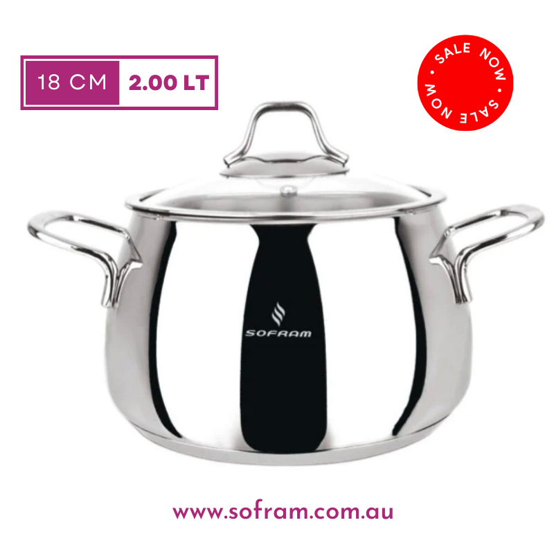 Sofram - Venus Deep Casserole Pots 18 cm 2.00 Lt - S/Steel