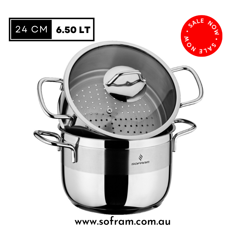 Sofram - Soft Steamer Pot 24 cm 6.50 Lt - S/Steel