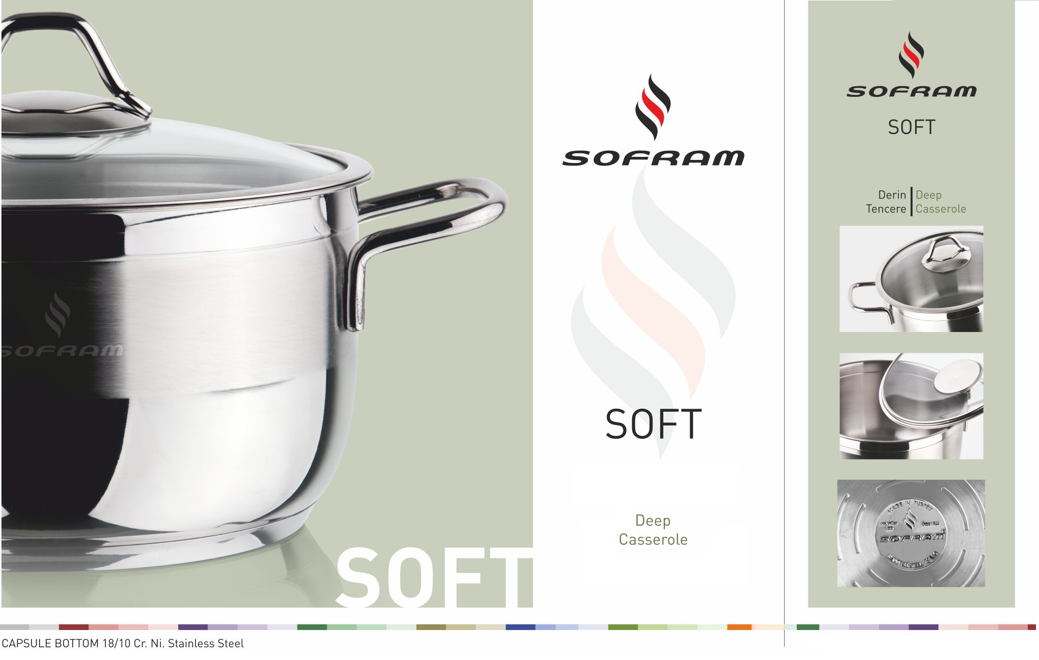 Sofram - Soft Deep Casserole Pots 14 cm 1.15 Lt - S/Steel