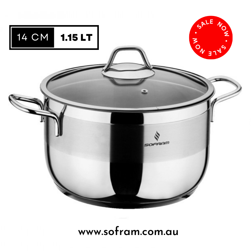 Sofram - Soft Deep Casserole Pots 14 cm 1.15 Lt - S/Steel