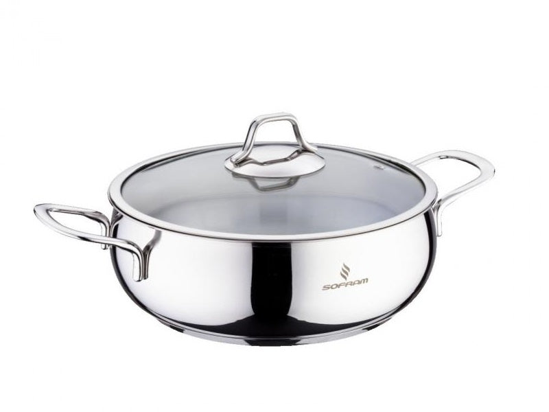 Sofram - Luna Low Casserole Pots 24 cm 3.30 Lt - S/Steel