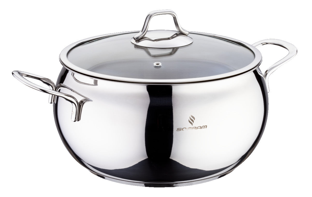 Sofram - Luna Deep Casserole Pots 24 cm 5.50 Lt - S/Steel