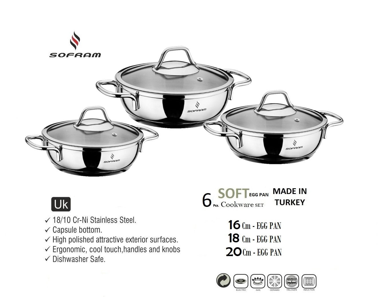 Sofram Cookware Set 6 pcs Egg Pan- Soft