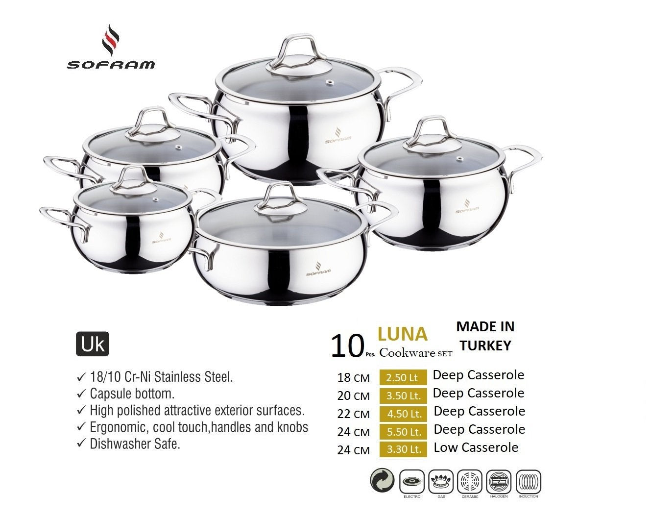 Sofram Cookware Set 10 pcs - Luna