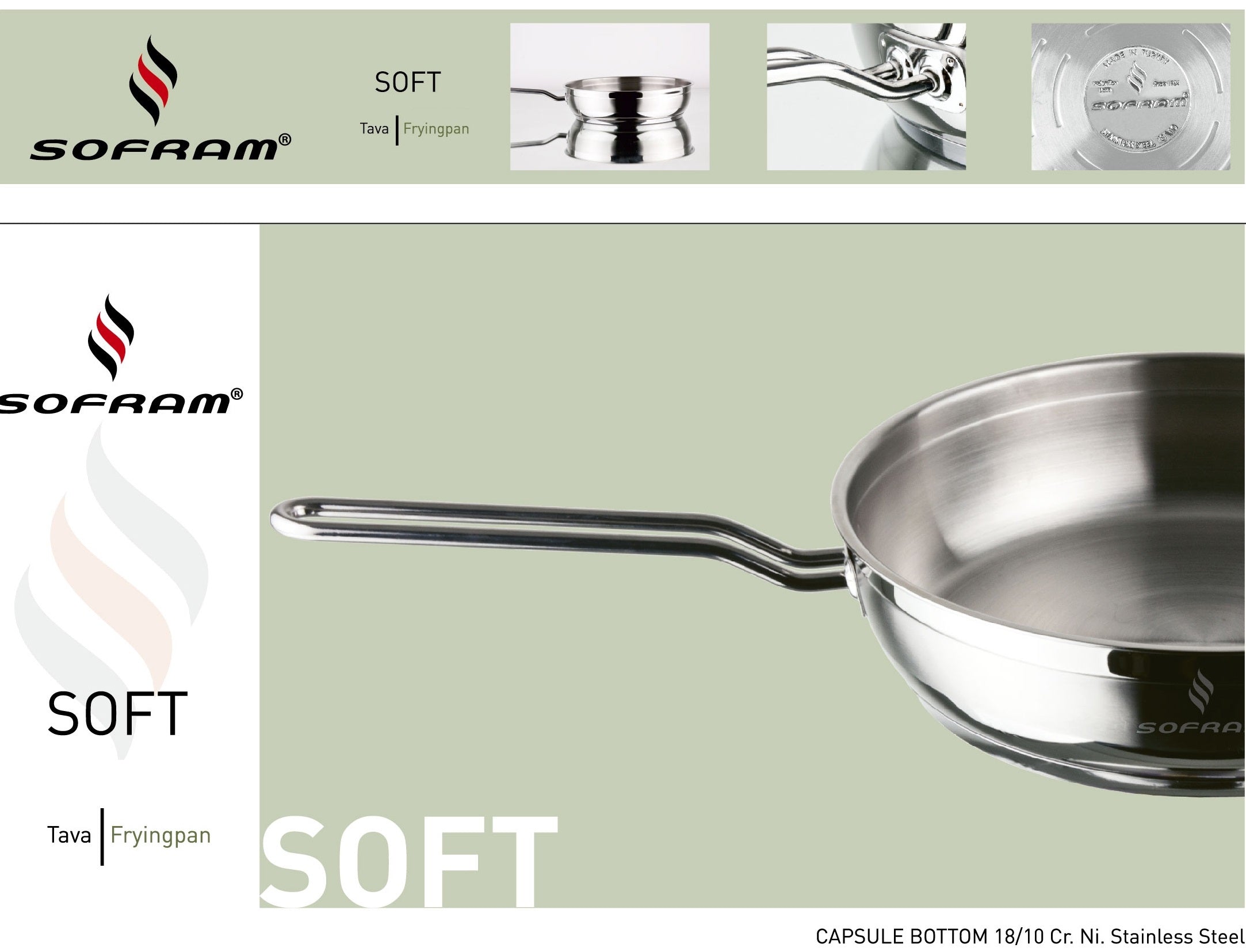 Sofram - Soft Frying Pan 26 cm 3.00 Lt - S/Steel