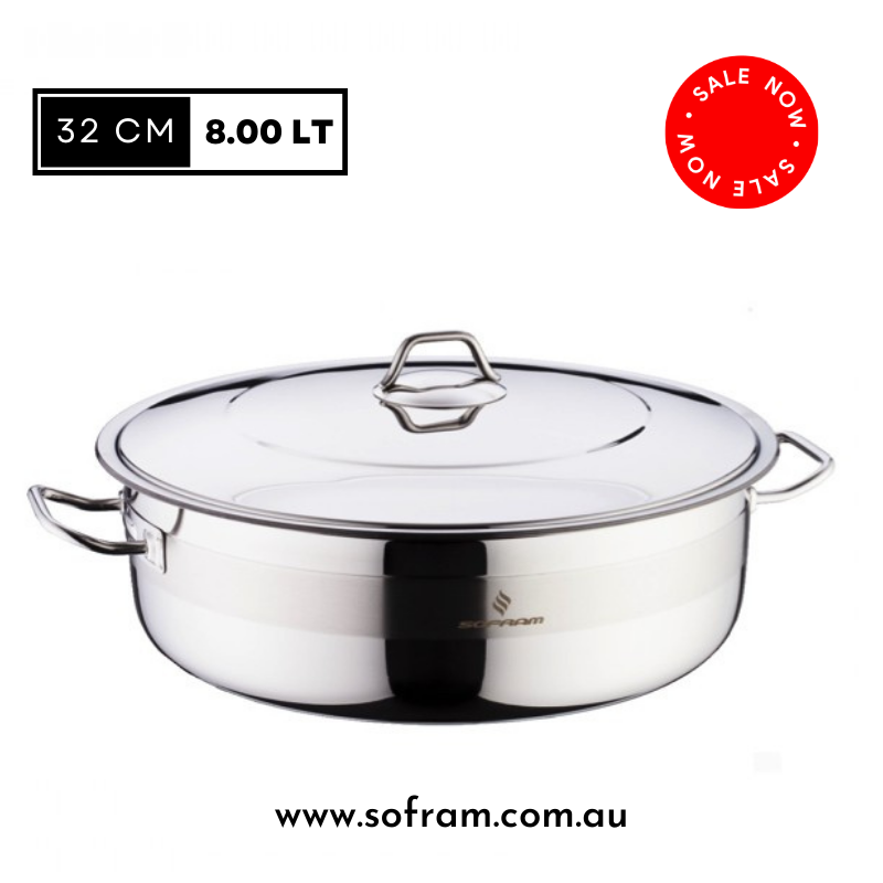 Sofram - Grand Low Casserole Pots 32 cm 8.00 Lt - S/Steel