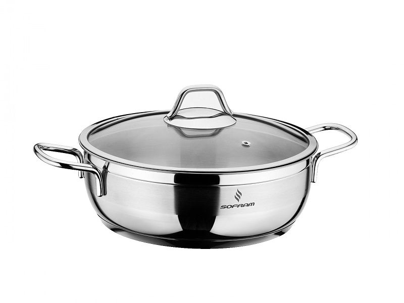 Sofram - Soft Low Casserole Pots 24 cm 3.00 Lt - S/Steel