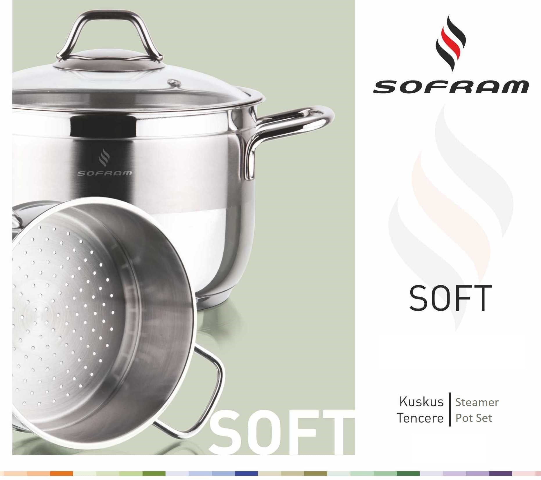 Sofram - Soft Steamer Pot 22 cm 5.00 Lt - S/Steel